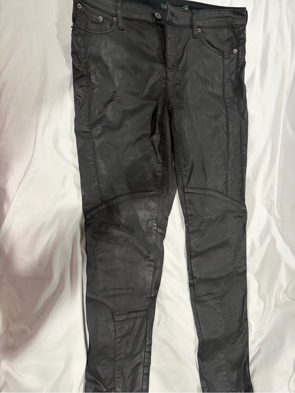 Lauren Ralph Lauren Black Coated Ankle Jeans